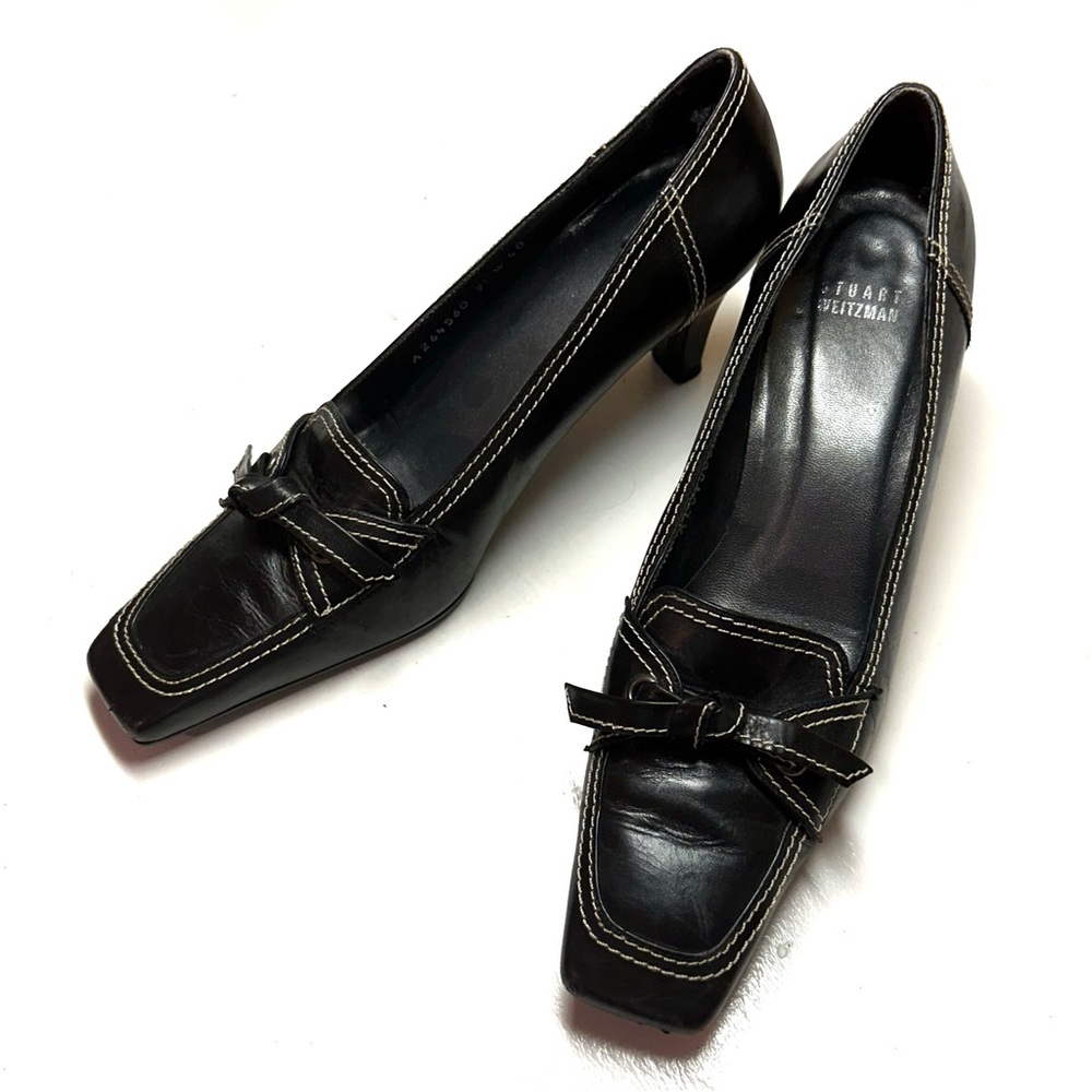 Vintage Stuart Weitzman NWOT Leather Heels with Bow Detail